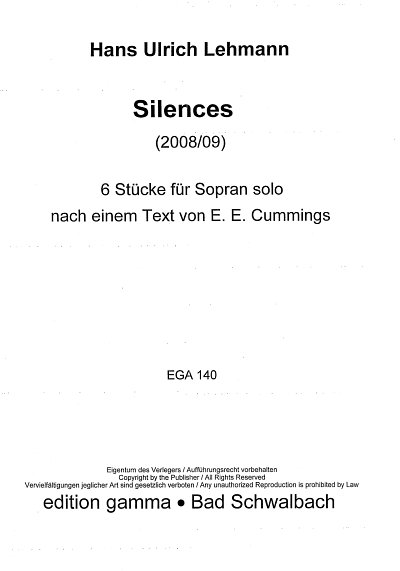 H.U. Lehmann: Silences - 6 Stücke, GesS