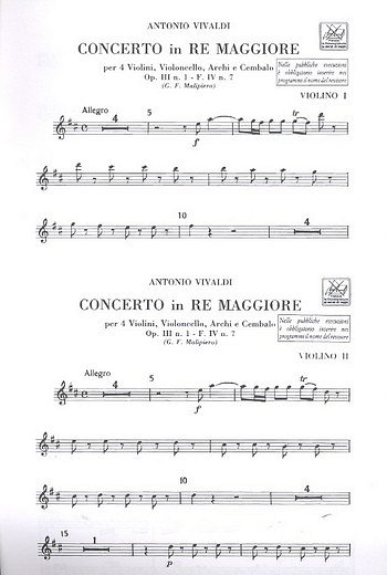 A. Vivaldi: Concerto Per Vl. E Vc. Solisti, Archi E B.C.: Per