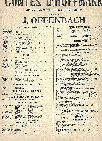 J. Offenbach: Contes D'hoffmann (Les) No 8, Ges (EA)