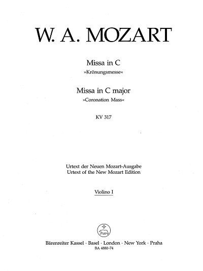 W.A. Mozart: Missa C-Dur KV 317, 4GesGchOrchO (Vl1)