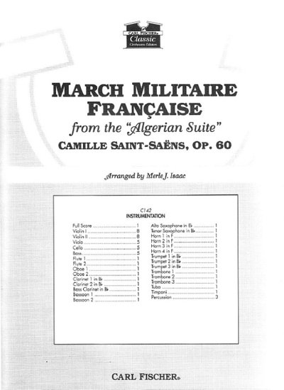 C. Saint-Saëns: March Militaire Francaise op. , Orch (Part.)