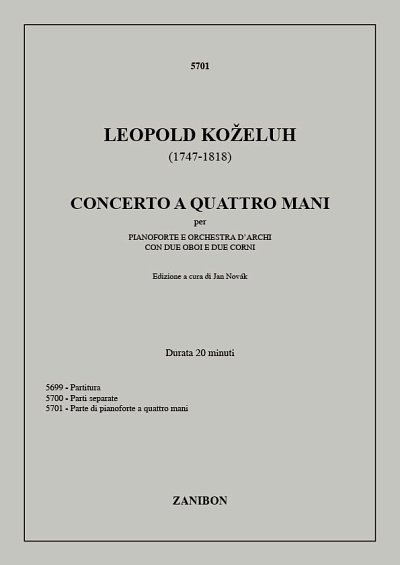 L.A. Kozeluh: Concerto per pianoforte a 4 man, KlavOrch (KA)
