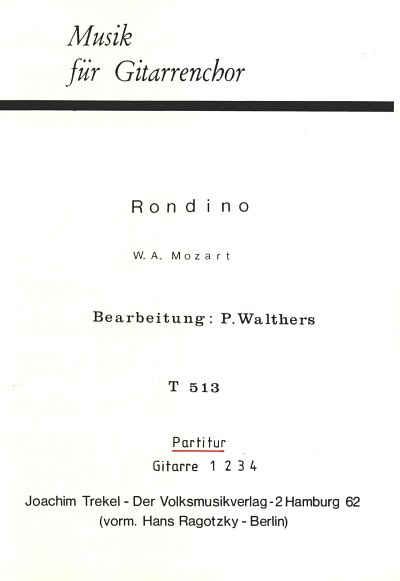 W.A. Mozart: Rondino Musik Fuer Gitarrenchor
