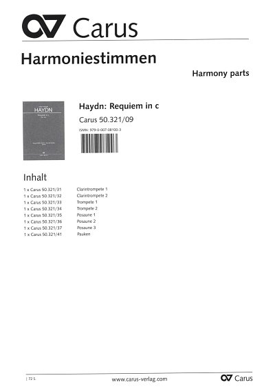 M. Haydn: Requiem in c  MH155, 4GesGchOrch (HARM)