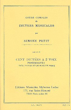 Cours Compl.Dictees Musicales Vol.4: 100 Dictees (Bu)