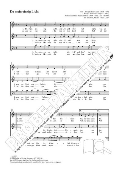 DL: H. Albert: Du mein einzig Licht F-Dur (1648), Gch3 (Part