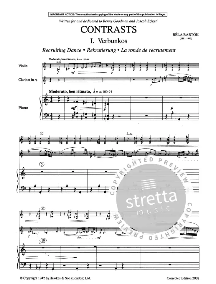 B. Bartok: Kontraste, VlKlarKlav (Pa+St) (1)