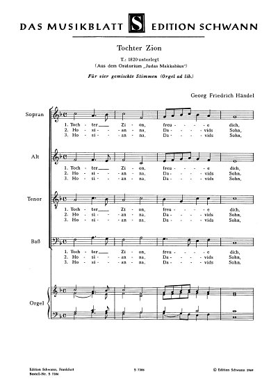 G.F. Händel: Tochter Zion F-Dur