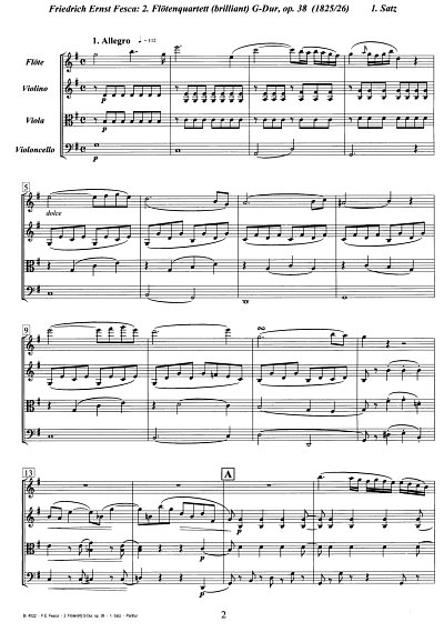 F.E. Fesca: Flötenquartett 2, G-Dur, op. 38