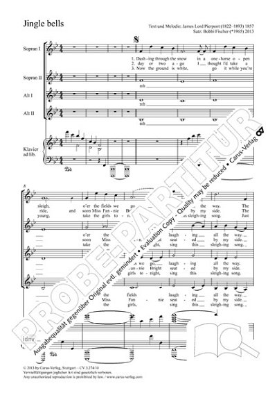 DL: B. Fischer: Jingle bells B-Dur (2013/2020) (Part.)