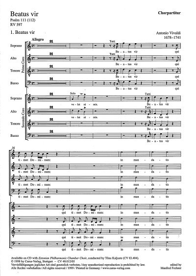 A. Vivaldi: Beatus vir RV 597, SolGchOrch (Chpa)