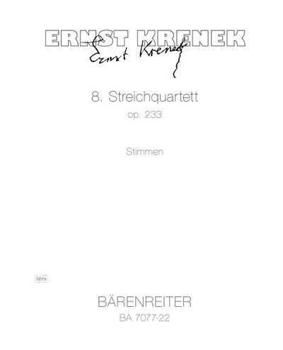 E. Krenek: Streichquartett Nr. 8 op. 233 (, 2VlVaVc (Stsatz)