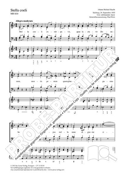 M. Haydn et al.: Stella coeli F-Dur MH 830 (1803)