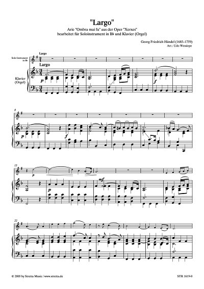 DL: G.F. Haendel: Largo, B-Instrument, Klavier