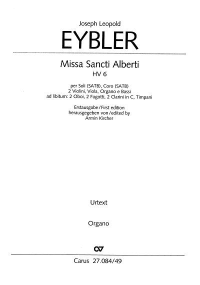 E.J. Leopold: Missa Sancti Alberti (1835), Orgel