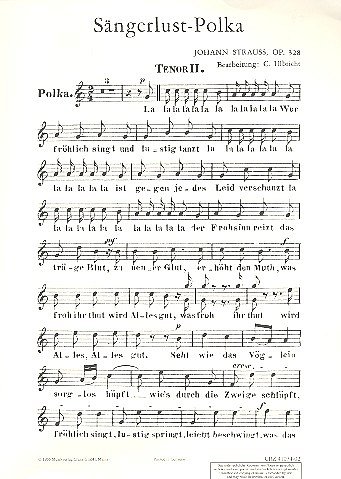 J. Strauß (Sohn): Sängerlust-Polka op. 328, Mch4Klav (Ch-T2)