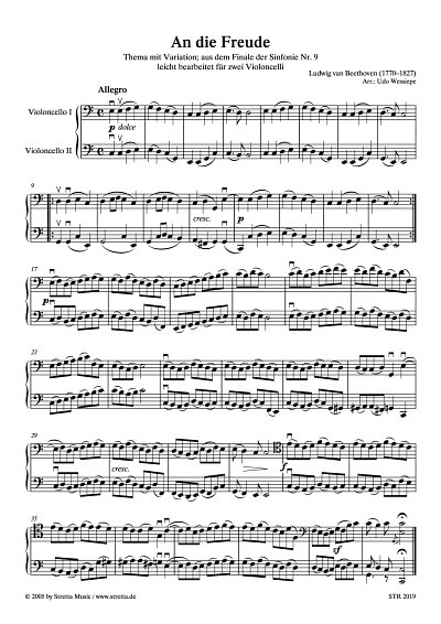 DL: L. v. Beethoven: An die Freude Thema mit Variation; aus 