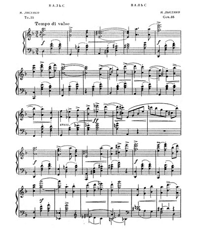 M. Lyssenko: Valse op. 35, Klav