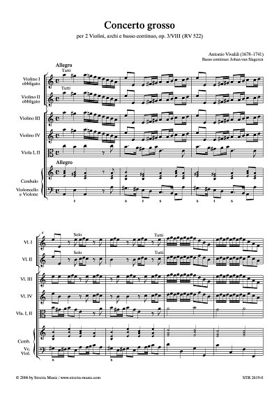 DL: A. Vivaldi: Concerto grosso per due violini, archi e bas