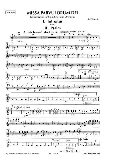 R. Grössler: Missa Parvulorum Dei, GsGchOrch (Vl1)