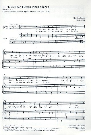 H. Schütz: Ich will den Herren loben F-Dur SWV 306 (op. 9, 1) (1639)