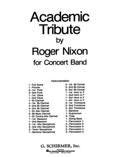 Academic Tribute Band Score, Blaso (Part.)