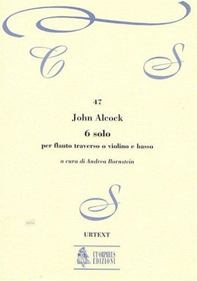 J. Alcock: 6 Solos (London c.1770), Fl/VlBc (Pa+St)