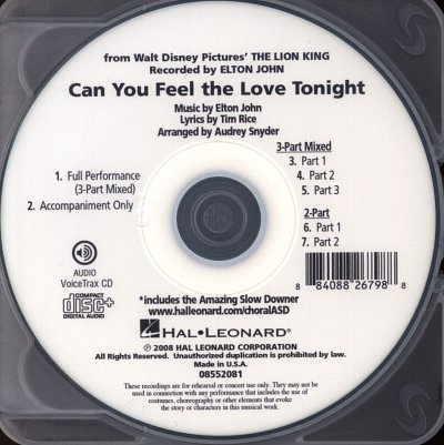 E. John: Can you feel the love tonight VOICETRAX CD, Ch (CD)