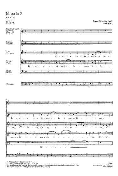 J.S. Bach: Missa in F F-Dur BWV 233