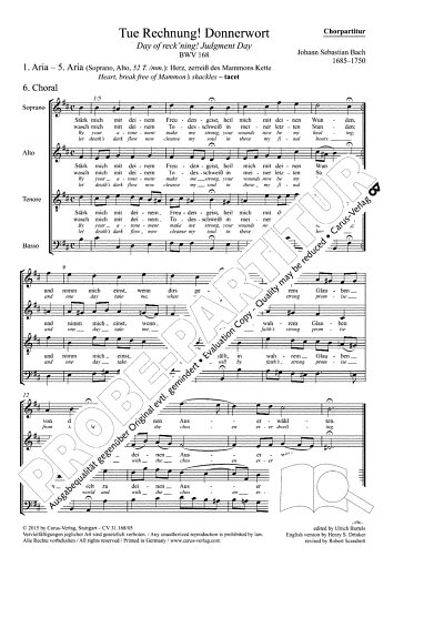 J.S. Bach: Tue Rechnung! Donnerwort BWV 1, GChOrchOrg (Chpa)