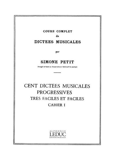 Cours Compl.Dictees Musicales Vol.1 (Bu)