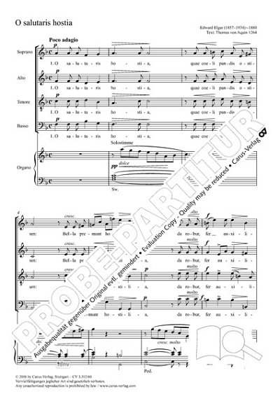 DL: E. Elgar: O salutaris hostia F-Dur, GchOrg (Part.)