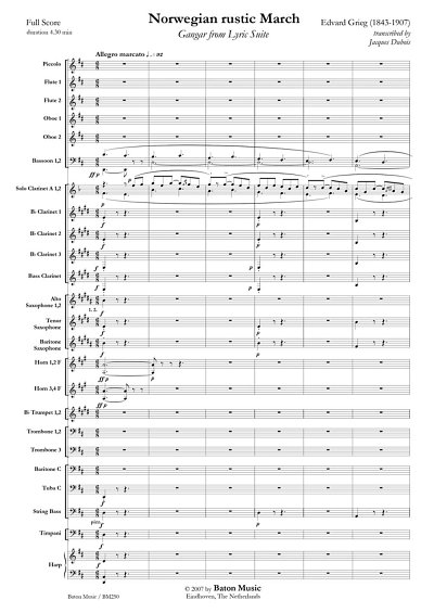 E. Grieg: Norwegian rustic March, Blaso (Pa+St)