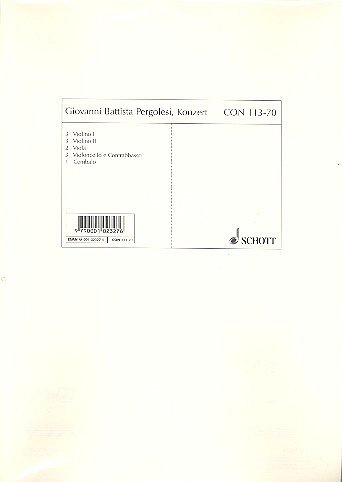G.B. Pergolesi: Konzert B-Dur , VlStrBc (Stsatz)