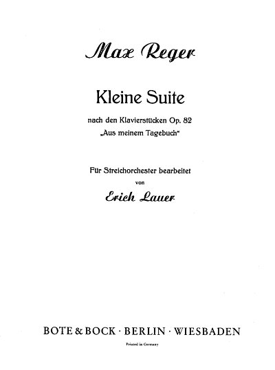 M. Reger: Kleine Suite op. 82