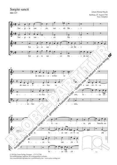 DL: M. Haydn: Surgite sancti F-Dur MH 327 (1782), GCh4 (Part