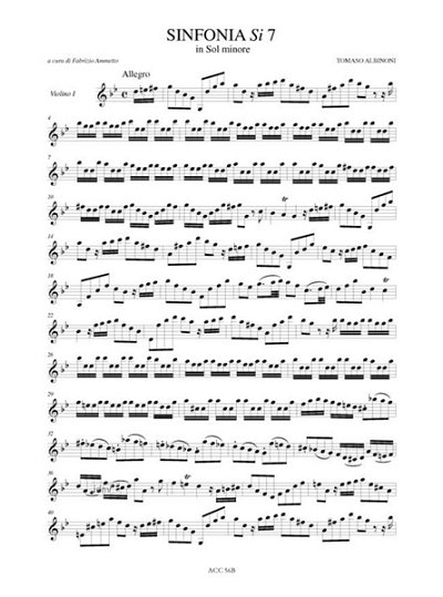 T. Albinoni: Sinfonias _a quattro_ without Opus num (Stsatz)