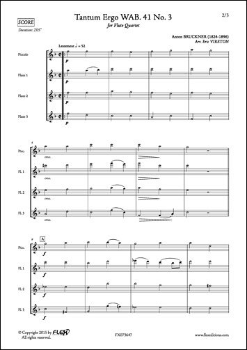 A. Bruckner: Tantum Ergo WAB. 41 No. 3, 4Fl (Pa+St)