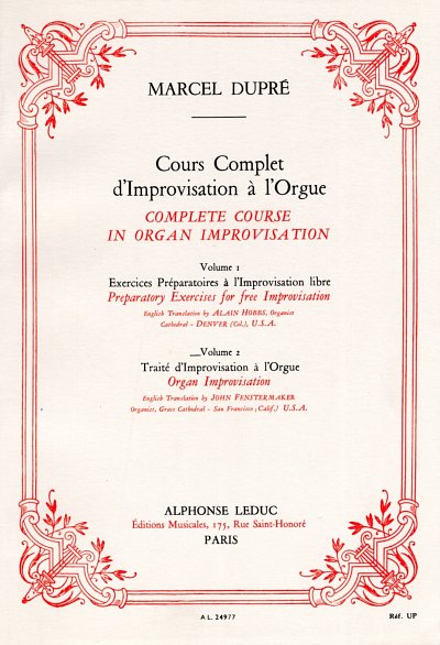 M. Dupré: Cours Complet d'Improvisation 2, Org