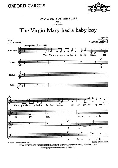 D. Blackwell: The Virgin Mary had a baby boy, Ch (Chpa)