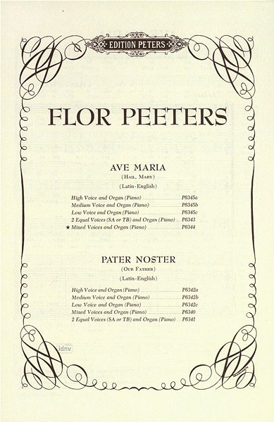 F. Peeters: Ave Maria op. 104e
