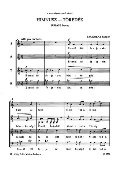 S. Szokolay: Himnusz-Töredék, GCh4 (Chpa)