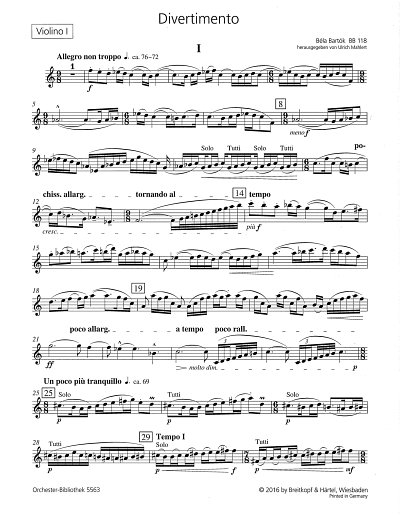 B. Bartok: Divertimento BB 118, Stro (Vl1)