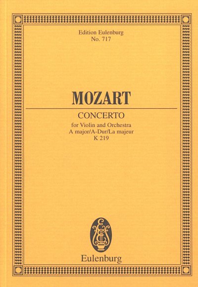 W.A. Mozart: Konzert 5 A-Dur Kv 219 Eulenburg Studienpartitu