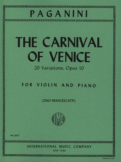 N. Paganini: Carnevale Di Venezia Op. 10 , VlKlav (KlavpaSt)