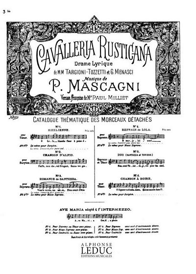 P. Mascagni: Air de Cavalleria rusticana N, GesMKlav (Part.)