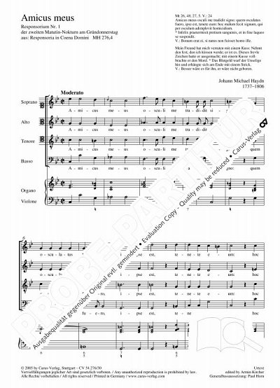M. Haydn: Amicus meus, GchOrg (Orgpa)
