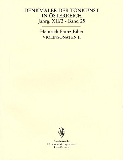 H.I.F. Biber: Sonaten 2 Denkmaeler Der Tonkunst In Oesterrei