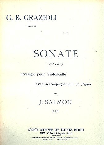 Sonate En Sol Violoncelle Et Piano (Salmon, Vc (Part.)