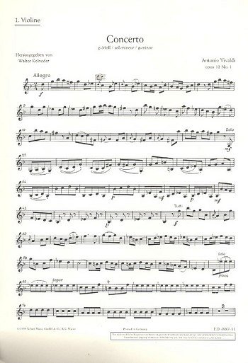 V.A. Lucio: Concerto g-Moll op. 12/1 RV 317 / PV 343  (Vl1)